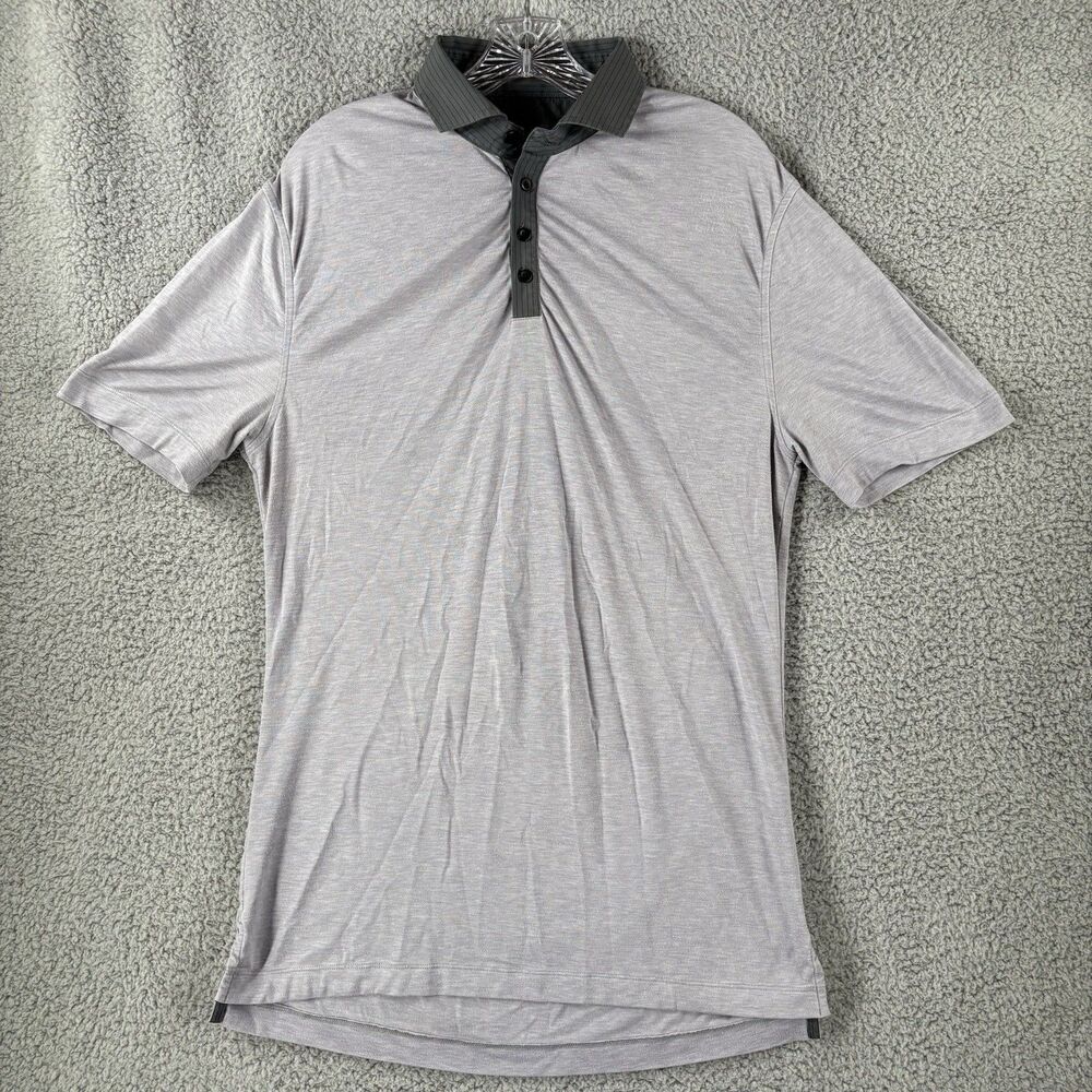Lululemon Polo Shirt Mens Small S Purple Cotton Evolution Short Sleeve Active